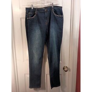 Cotton Farm Jeans Plus Size 20 Blue Skinny